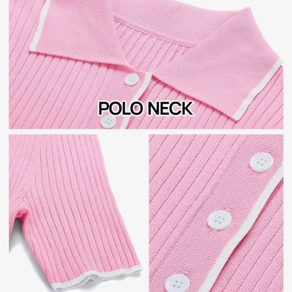 Pink Ribbed Midi Dress - Picture 2 of 7